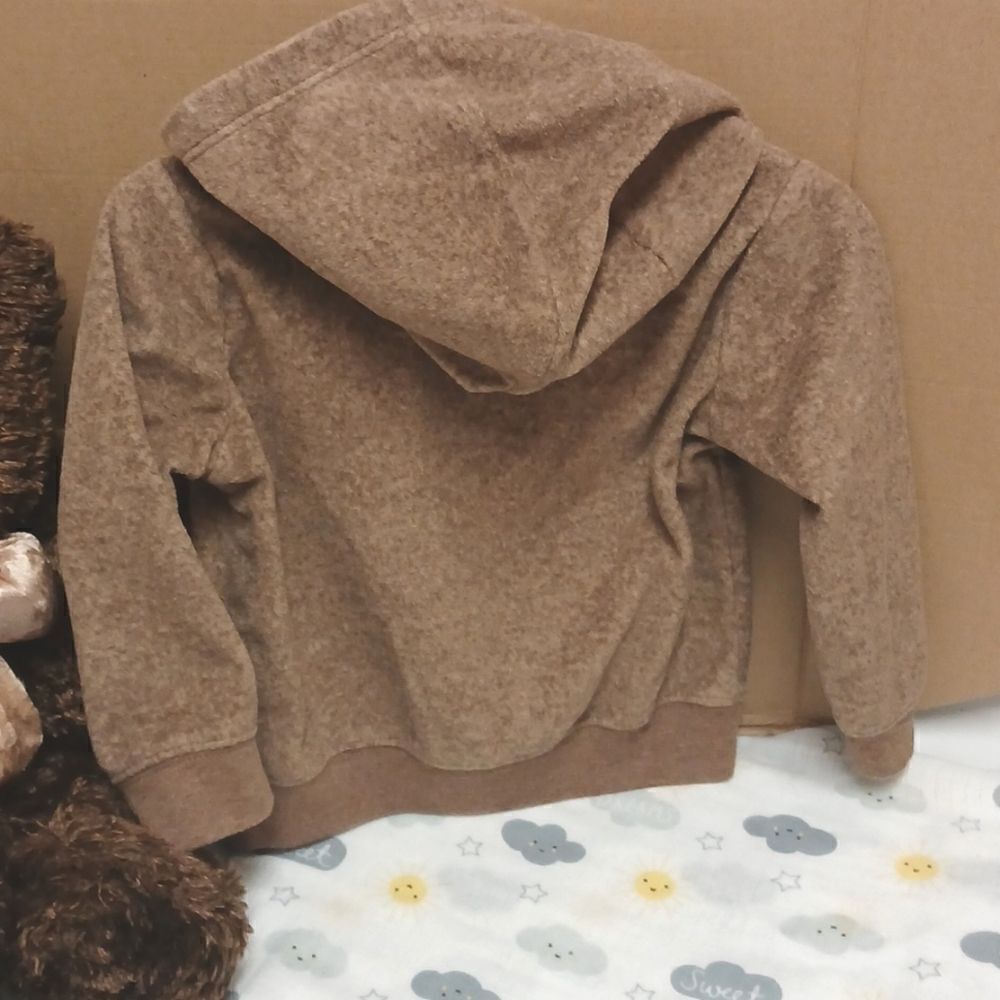 🕳🩷CHILD OF MINE Boys 18M Hooded Sweatshirt Jacket. Brown - Picture 6 of 8